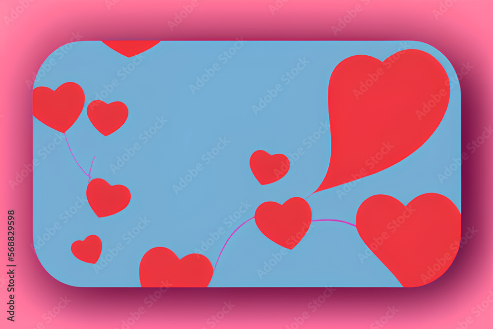 valentine card with hearts, app icon style happy valentines day heart shap clipart, Generative AI