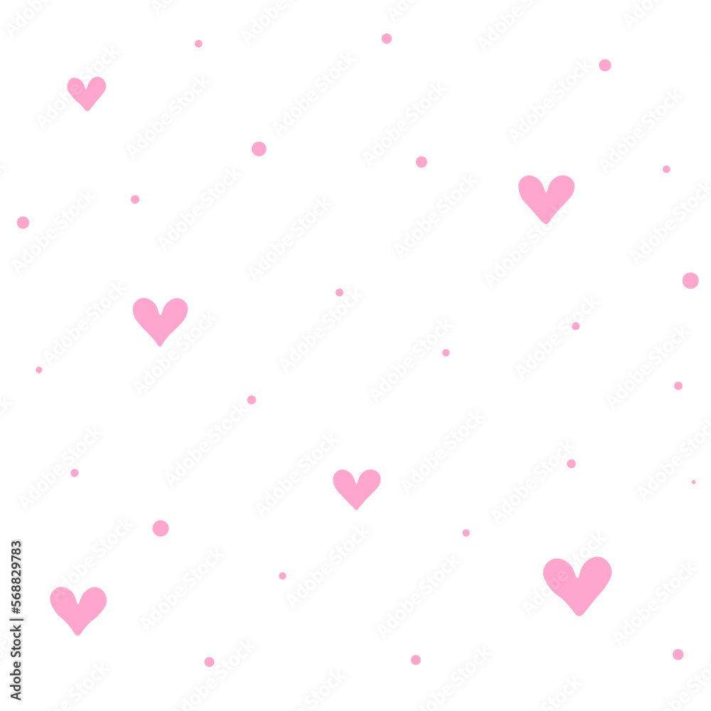 Heart Background. Falling hearts. Vector Illustration for printing, backgrounds, covers and packaging. Image can be used for greeting card, poster, sticker and textile. Isolated on white background.