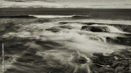 Seascape view  long exposure  at Burghead