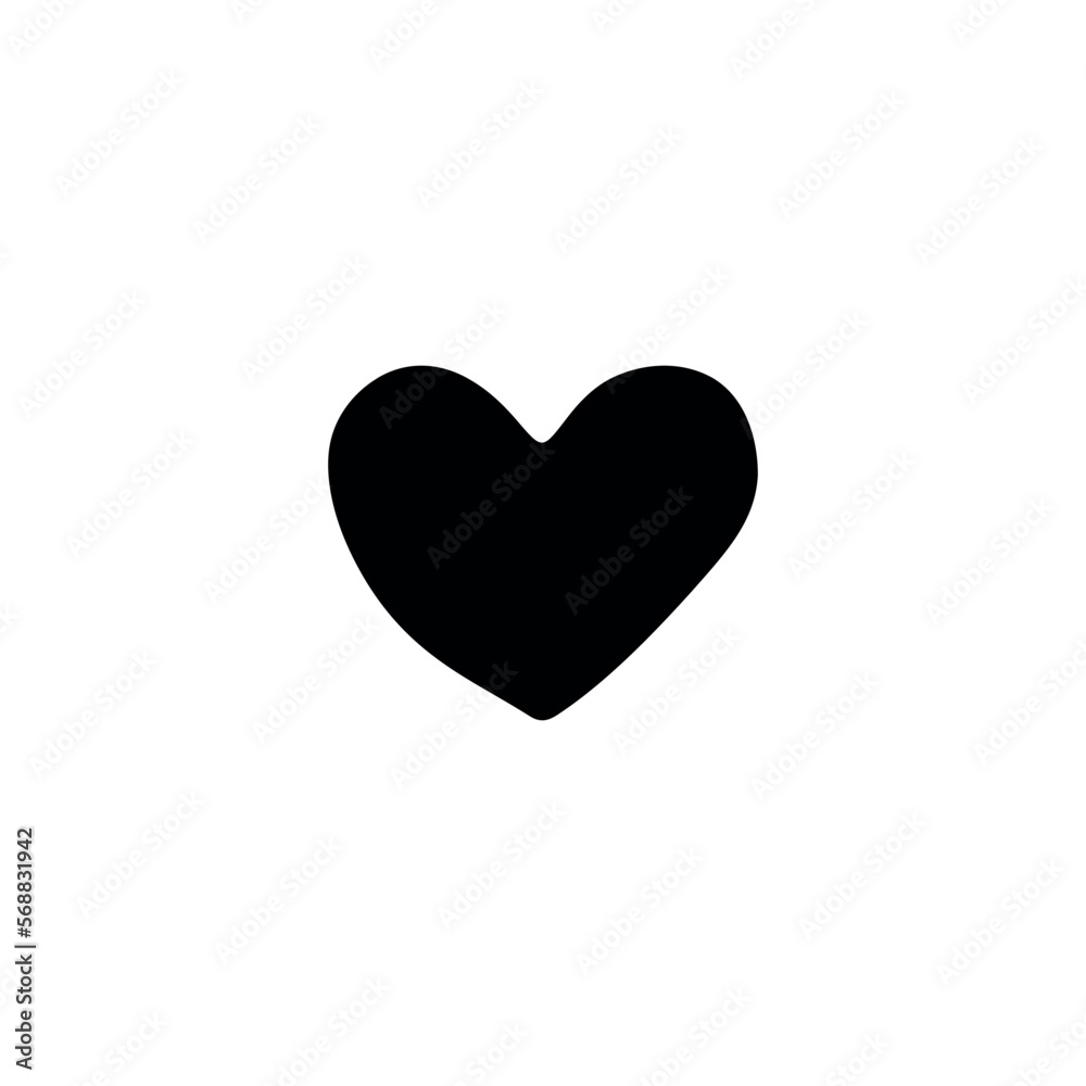 Heart icon. Like button. Simple style Valentine day poster background symbol. Heart brand logo design element. Heart t-shirt printing. vector for sticker.