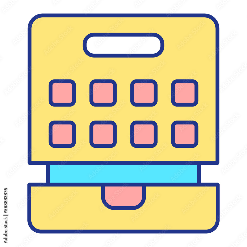 Electric waffle maker for confectionery  - icon, illustration on white background, color style