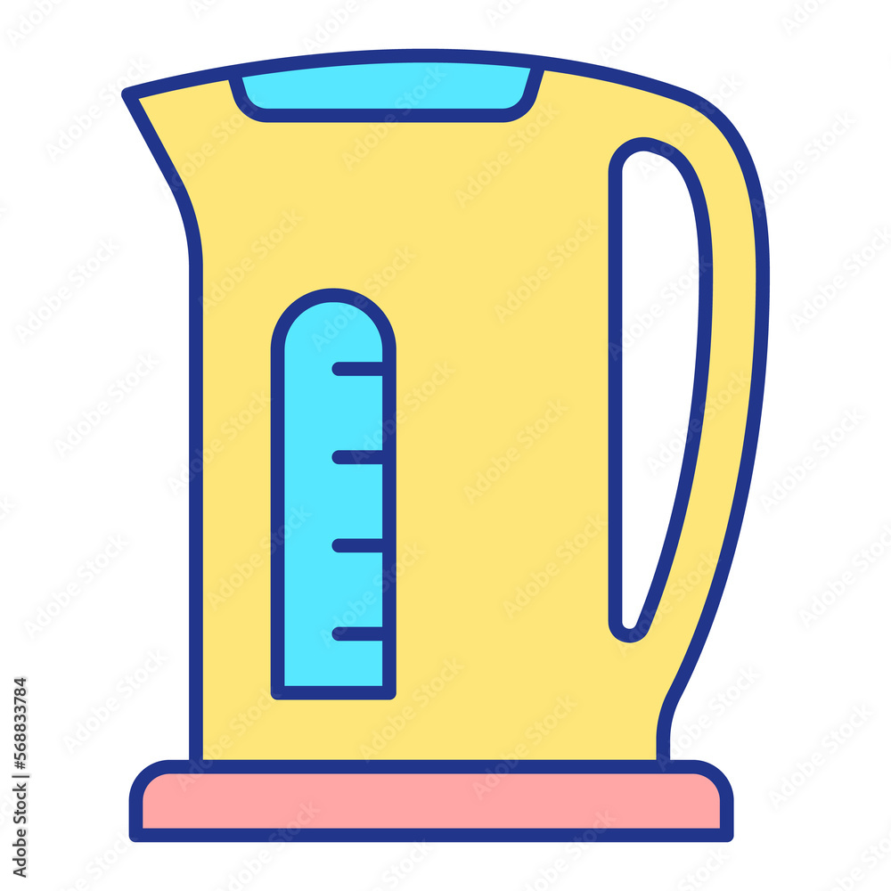 Fast heating electric kettle - icon, illustration on white background, color style Fast heating electric kettle - icon, illustration on white background, color style