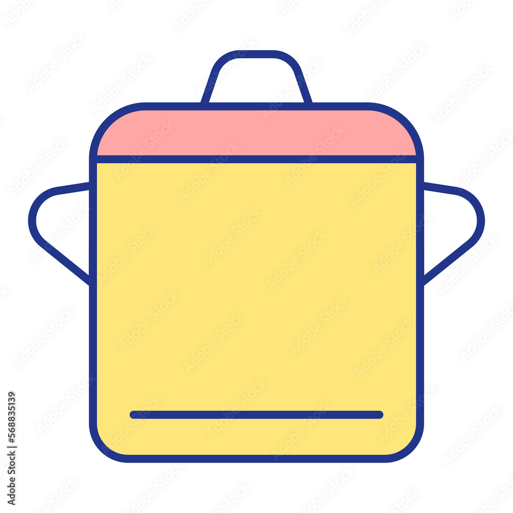 Saucepan with lid for cooking - icon, illustration on white background, color style Saucepan with lid for cooking - icon, illustration on white background, color style