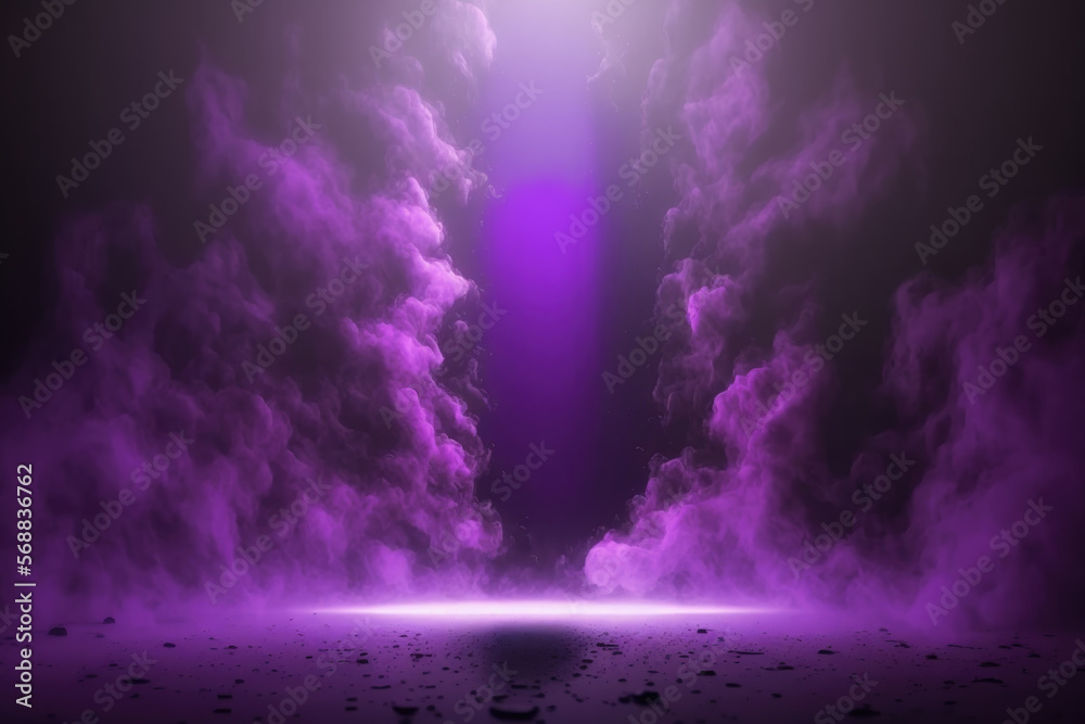 Dark scene purple neon with lights created with Generative AI Technology, ai, generative