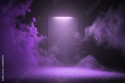 Purple Stage Scene created with Generative AI Technology, ai, generative