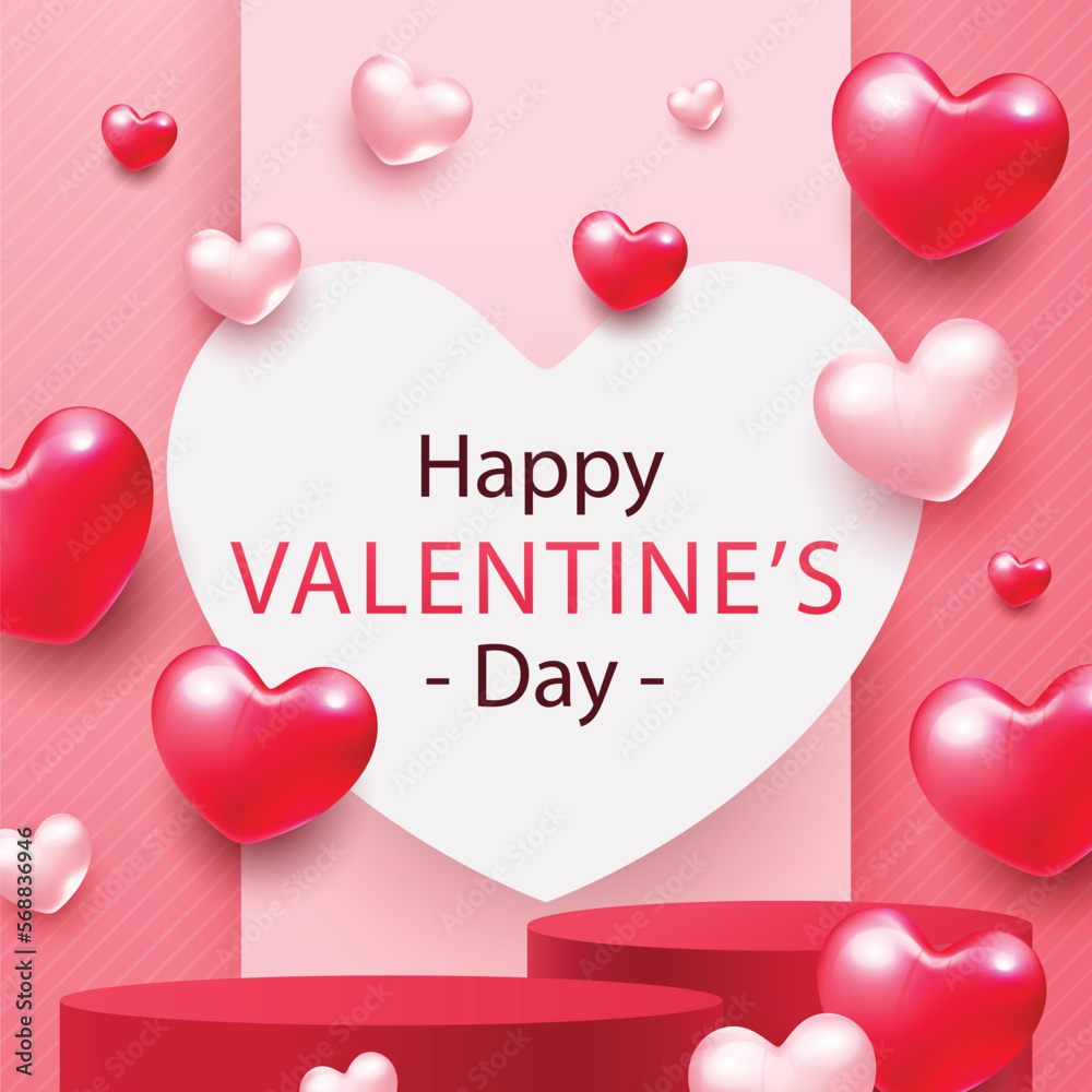Valentine's Day - Holiday, Valentine Card, Flyer - Leaflet, Happiness, Pink Color