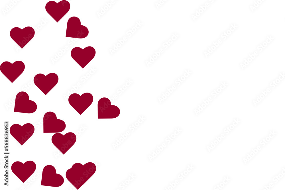 Festive background with beautiful red hearts on white background. Vector illustration Festive background with beautiful red hearts on white background. Vector illustration