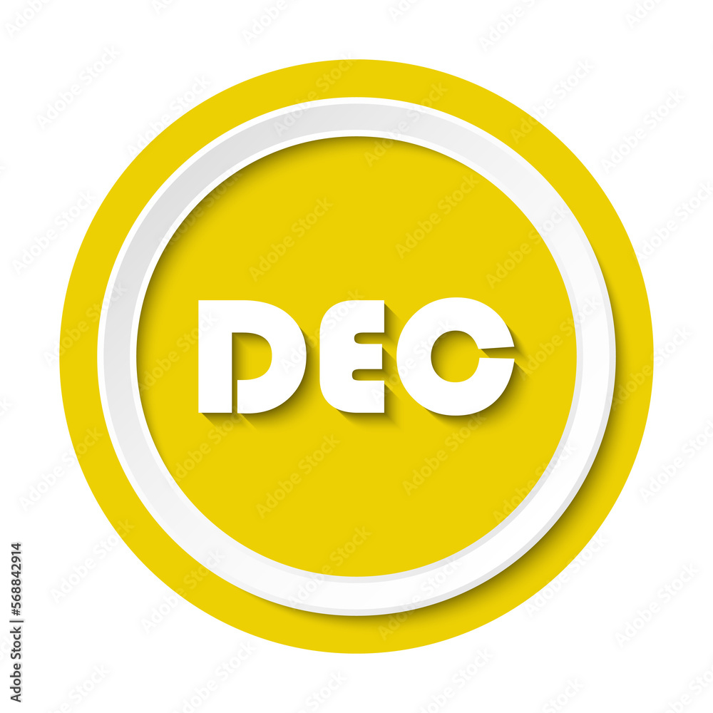 Bullet with December month. Bullet with December month.