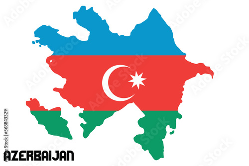 Print ready Illustration of the Flag of Azerbaijan