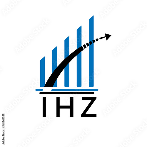 IHZ letter logo. IHZ blue image on white background. IHZ vector logo design for entrepreneur and business. IHZ best icon.	
 photo