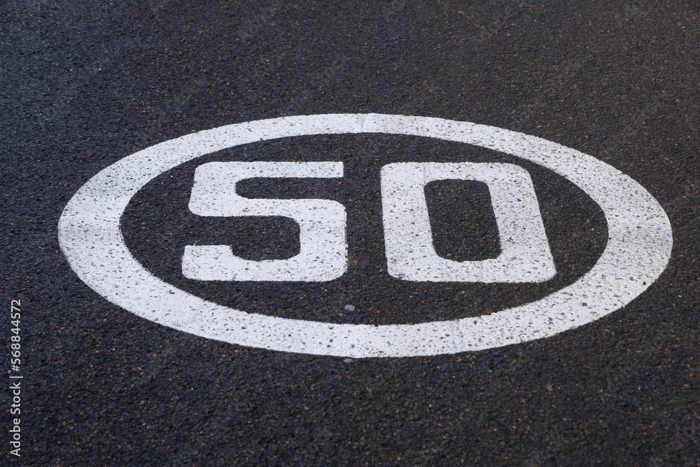 Fototapeta premium fifty, traffic sign