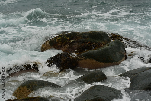 Coastline of Chile Rough sea stormy Hurrikane Taifun zyklon photo