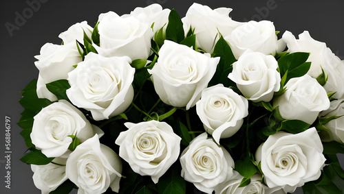 白いバラの花束　記念日のイメージ © Hideshi