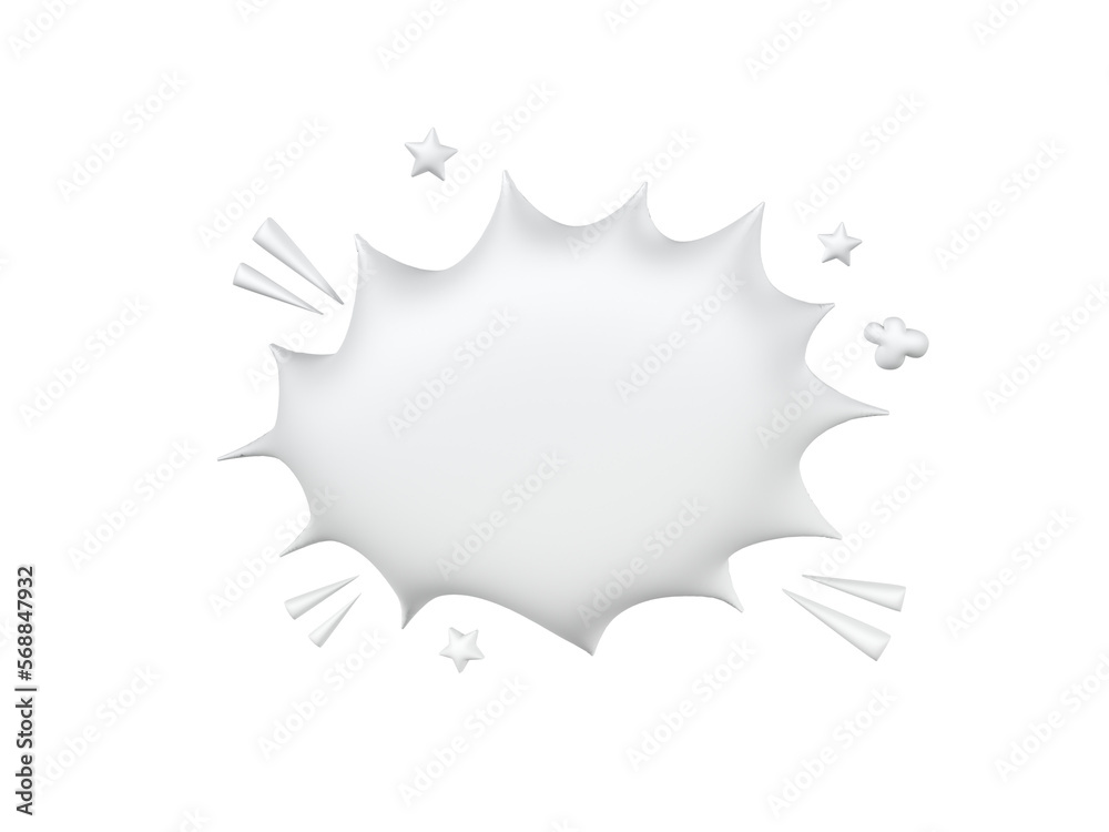 White blank speech bubble, 3D White blank speech bubble, 3D