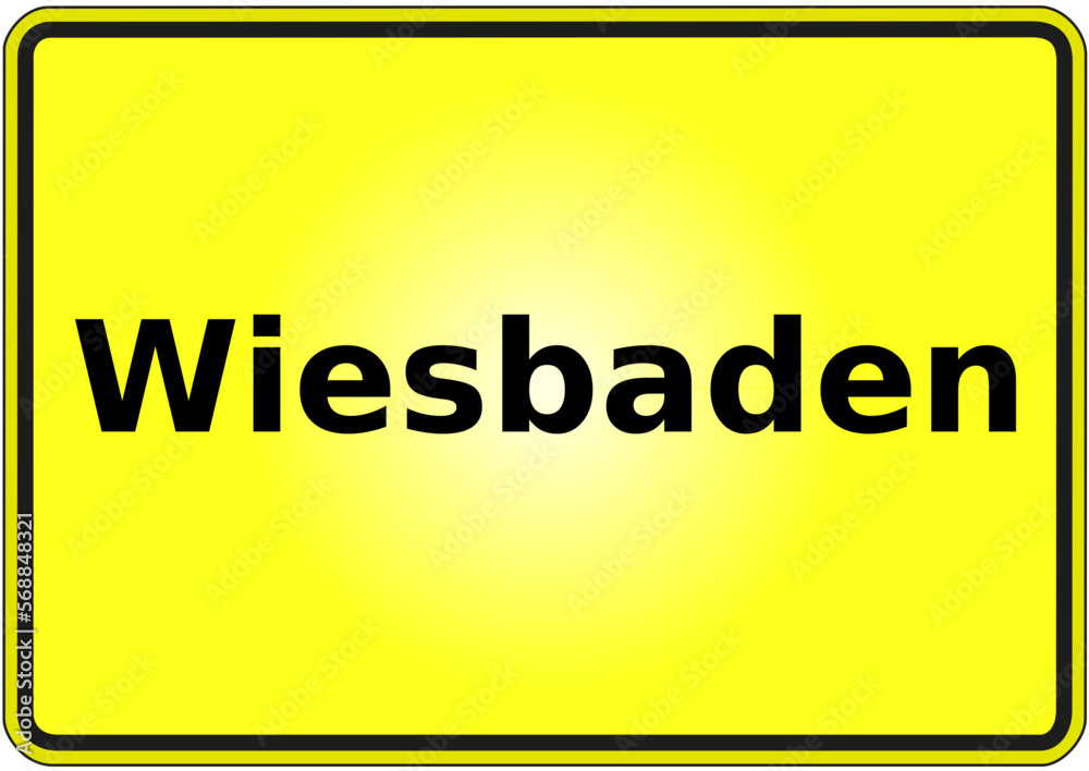 Stadteingangsschild Deutschland Stadt Wiesbaden Stadteingangsschild Deutschland Stadt Wiesbaden