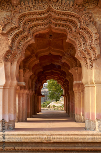 Beautiful carved arch in Hampi, India