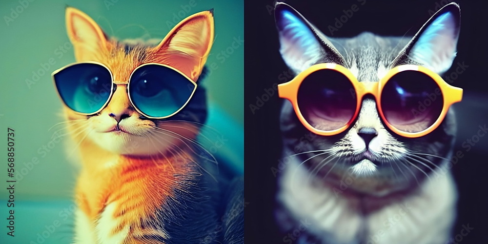 cute cat with sunglasses