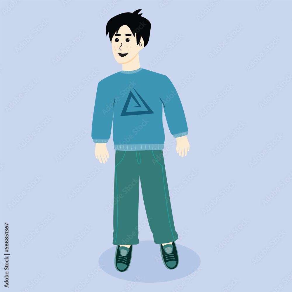 flat vector of a boy