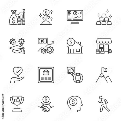 money investment  business finance icons set