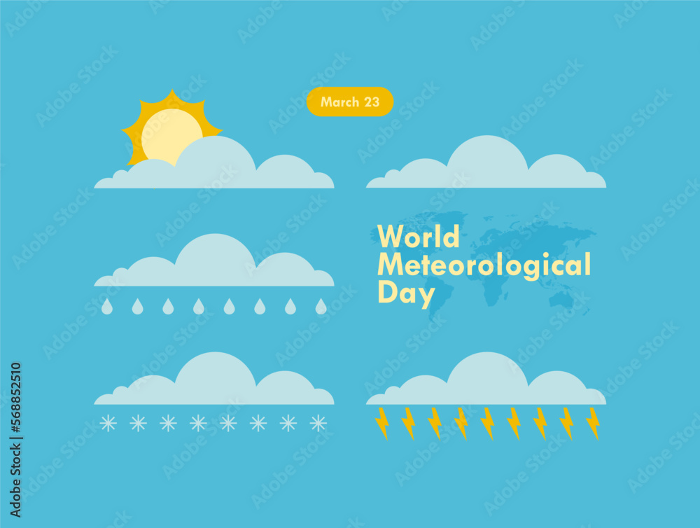 world meteorological day background template