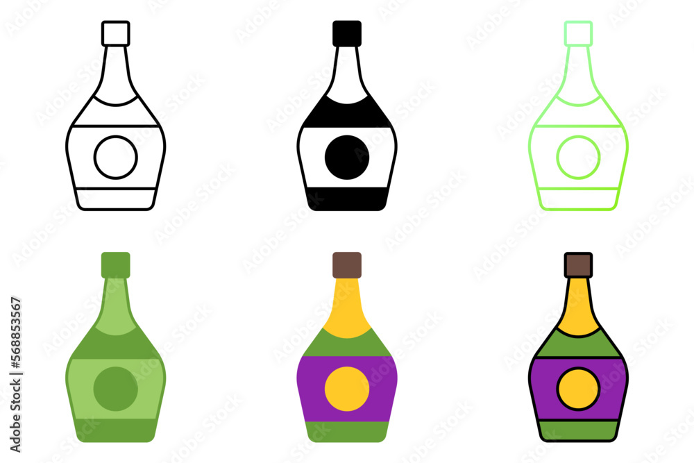 Champagne in flat style isolated Champagne in flat style isolated