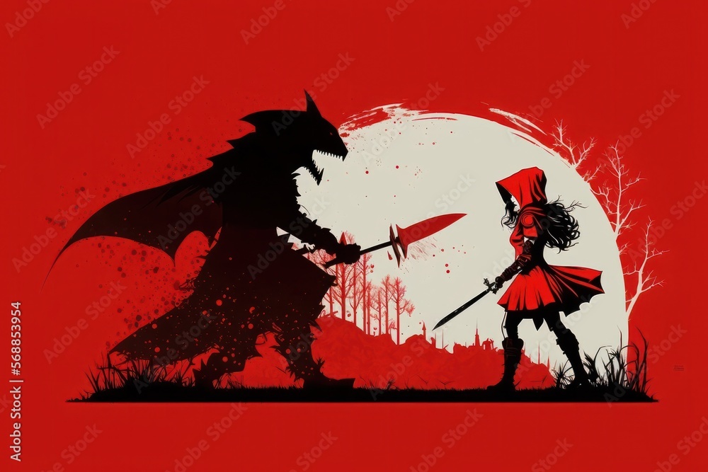 Red Riding Hood Armor Armored red riding hood fighting the big bad wolf - Postproducted ...
