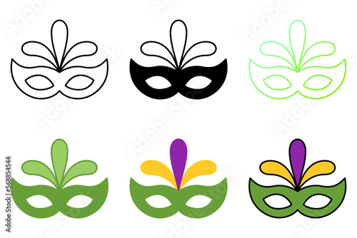 Carnival Mask in flat style isolated