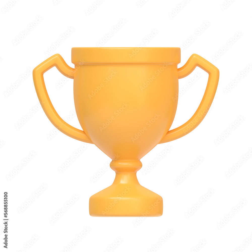 Champion cup icon, winners trophy isolated on white background. 3D rendering illustration Champion cup icon, winners trophy isolated on white background. 3D rendering illustration