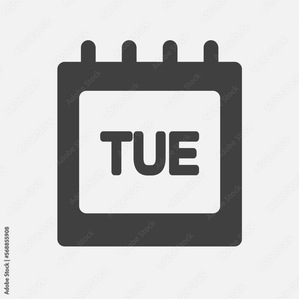 Template icon page calendar, day of week Tuesday Template icon page calendar, day of week Tuesday