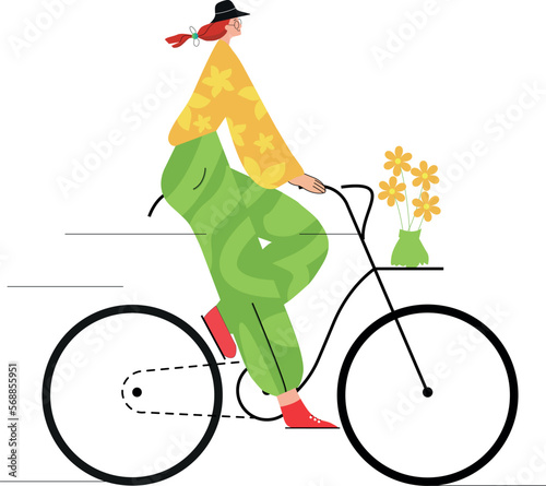 Girl riding a bicycle