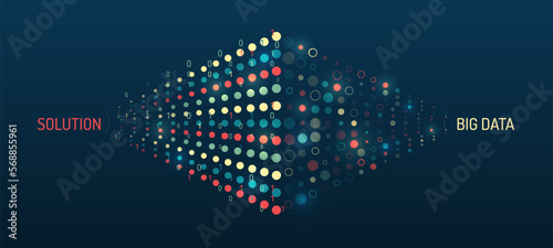 Sorting a large amount of data on a dark background. Structuring the flow of information. Data analytics concept. Futuristic file organized.