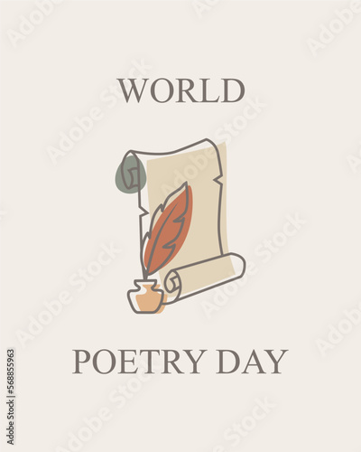 world poetry day banner template neutral color