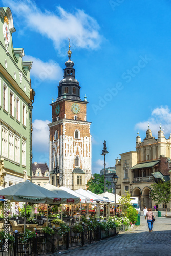 Town Hall Tower (Wieża Ratuszowa Kraków) in the Old Town district of Krakow, Poland.