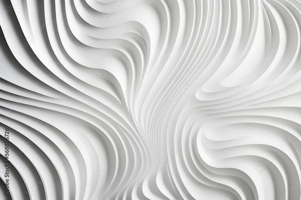 Abstract white background with crooked lines. The curvature of space. Generative ai. Abstract white background with crooked lines. The curvature of space. Generative ai.
