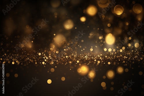 glitter lights grunge background  gold glitter abstract Twinkly Lights Background. Generative AI.