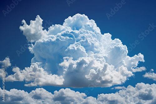 blue sky with white cloud background illustrations. Generative AI.
