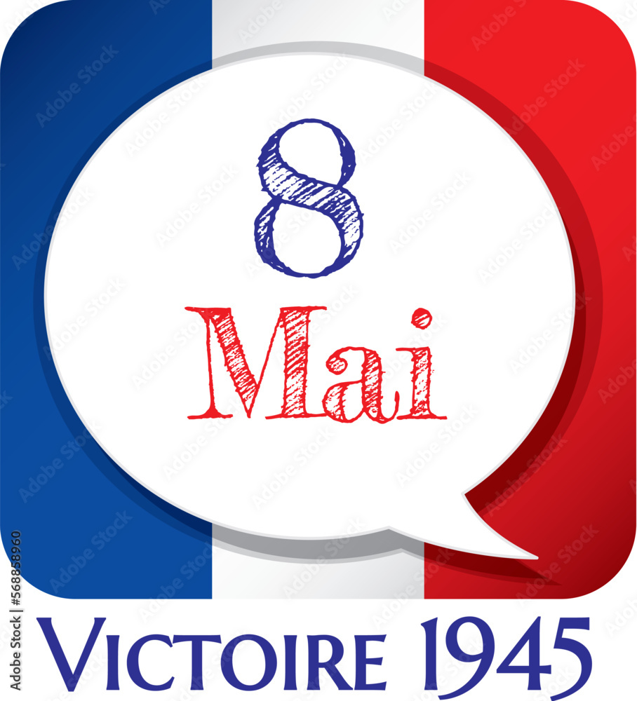 PICTOGRAMME 8 MAI BLEU BLANC ROUGE