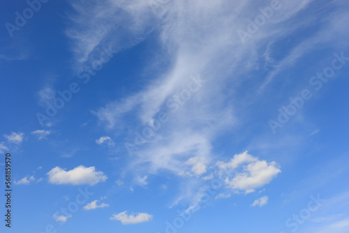 Blue sky with white clouds on a summer day