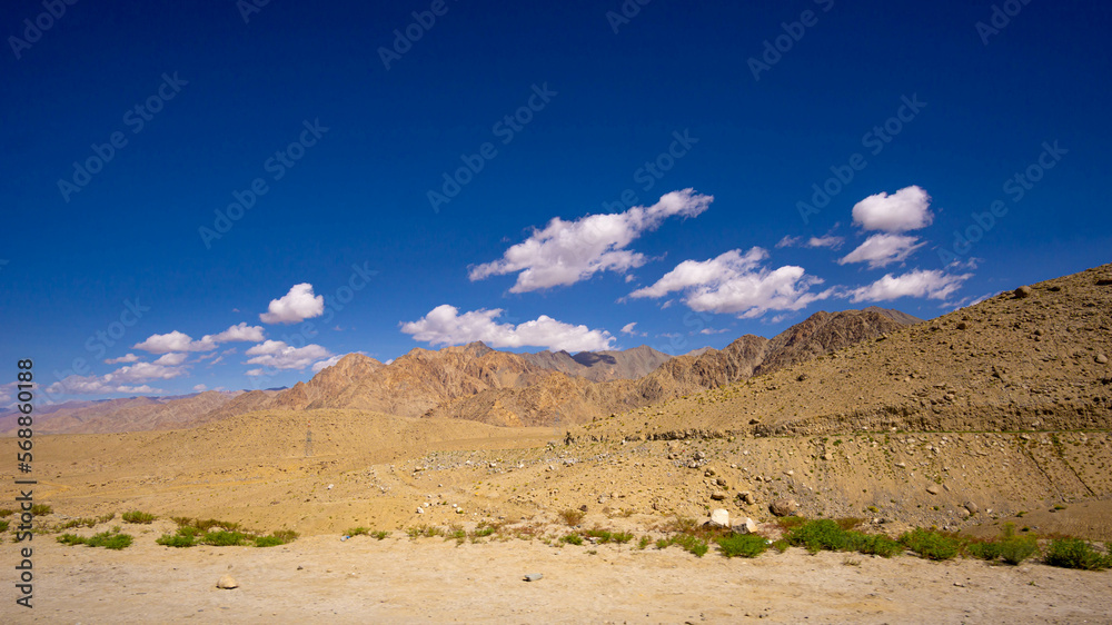 Scenery In leh Ladakh India, road and mountain during sunny day.
