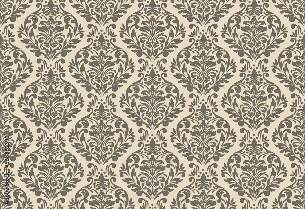 Damask seamless pattern element. Vector floral damask ornament vintage illustration. Damask seamless pattern element. Vector floral damask ornament vintage illustration.