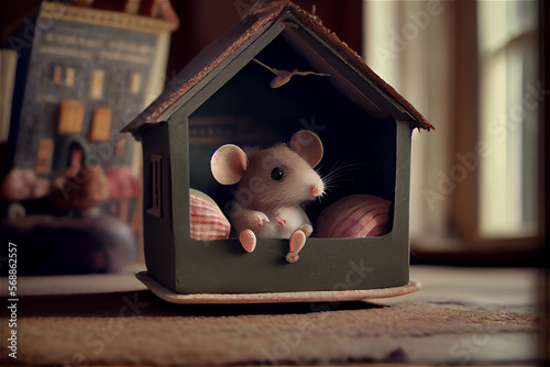 Adorable little mouse in a ...