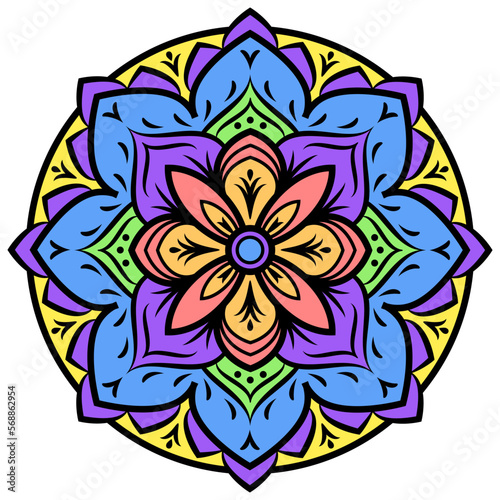 colorful mandala isolated on a white background. vector.