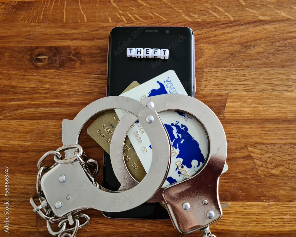 Obraz premium Stealing money from bank card through phone