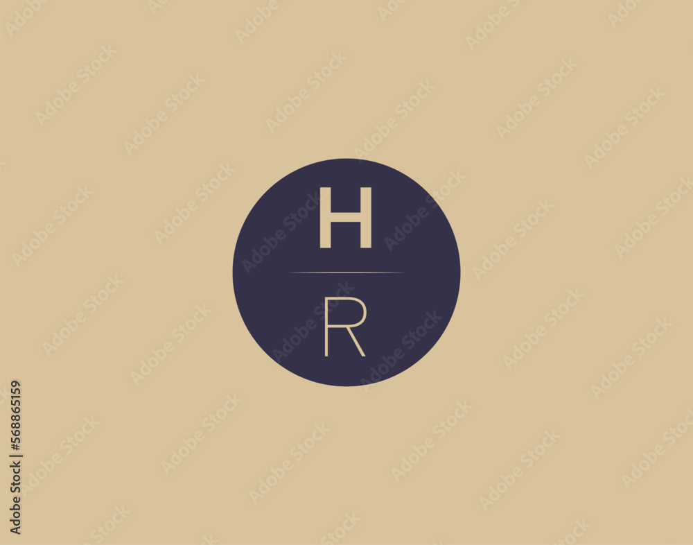 HR letter modern elegant logo design vector images
