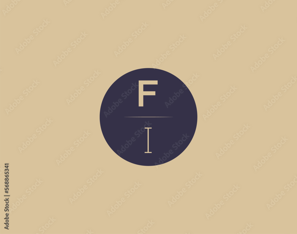 FI letter modern elegant logo design vector images FI letter modern elegant logo design vector images