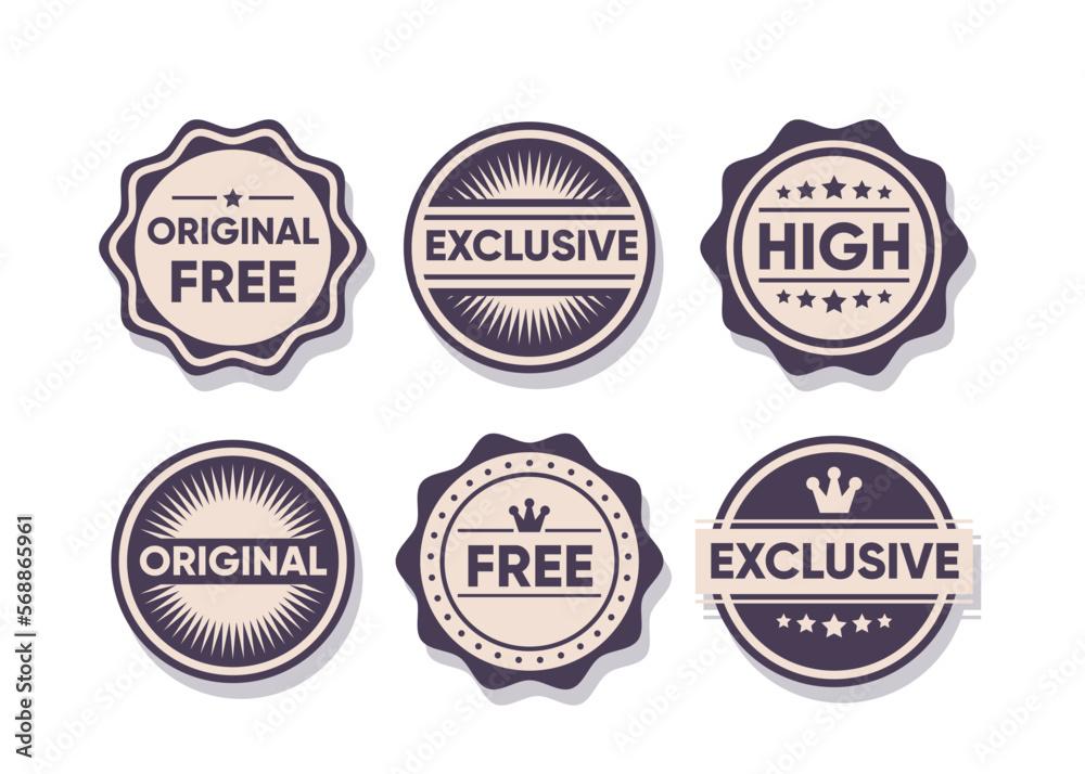 Set of badge or logo banner design element collection vector