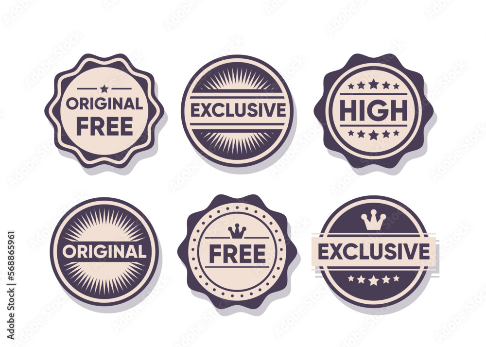 Set of badge or logo banner design element collection vector Set of badge or logo banner design element collection vector