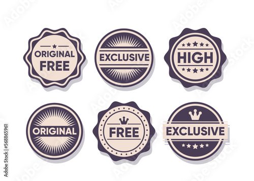 Set of badge or logo banner design element collection vector