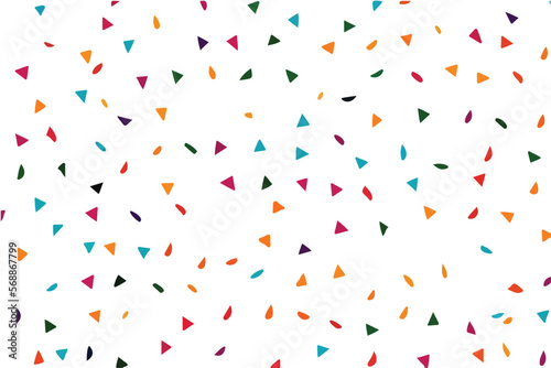 Colorful Triangle Confetti Seamless Pattern on White Background