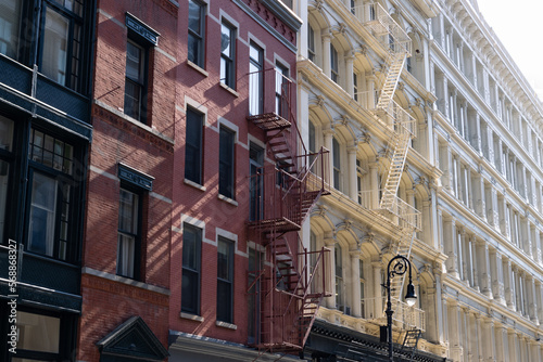 Row of Beautiful Colorful Old Buildings in SoHo of New York City © James